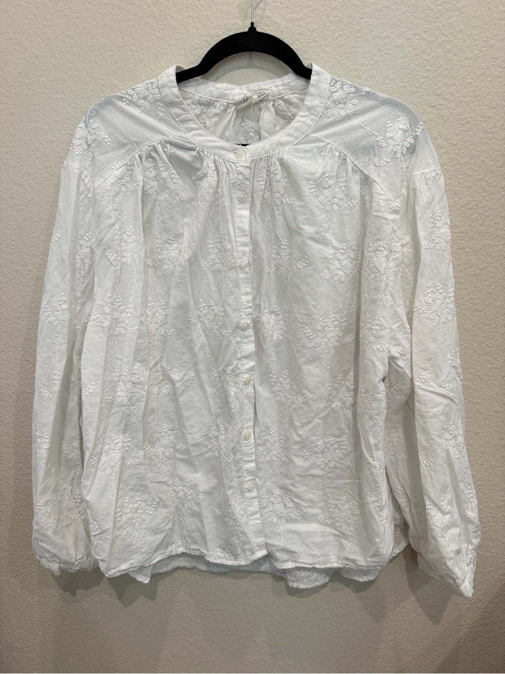 Joie White Embroidered Button-Front Women's Blouse